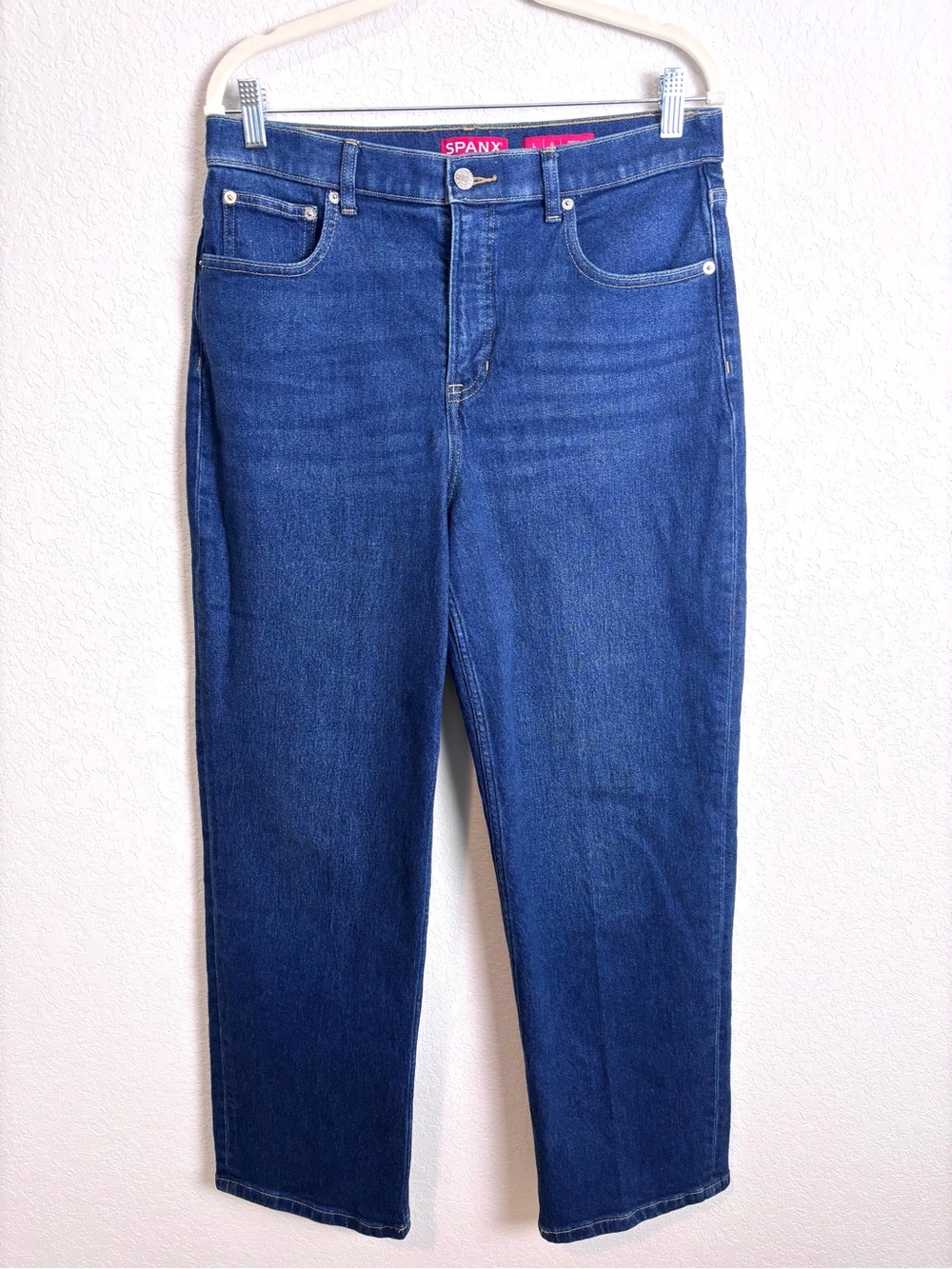 Spanx Shape Authentic 360 90s Straight Leg Dark Wash Jeans Women’s Large Comfort